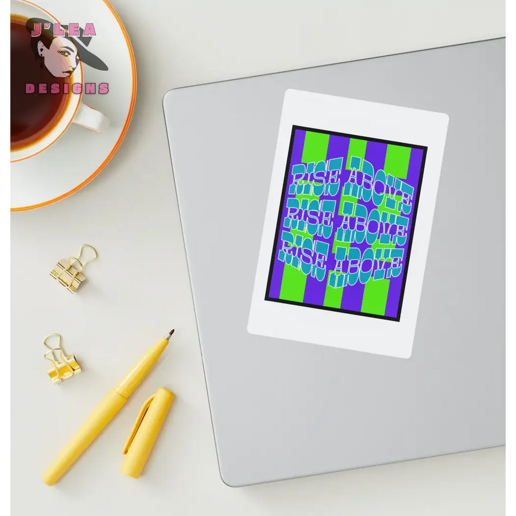 Rise Above - Turquoise Optical Affirmation Digital Art Print by J’Lea Designs - Download and Print Art