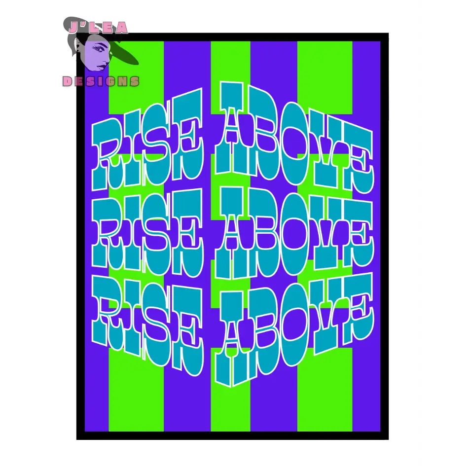 Rise Above - Turquoise Optical Affirmation Digital Art Print by J’Lea Designs - Download and Print Art