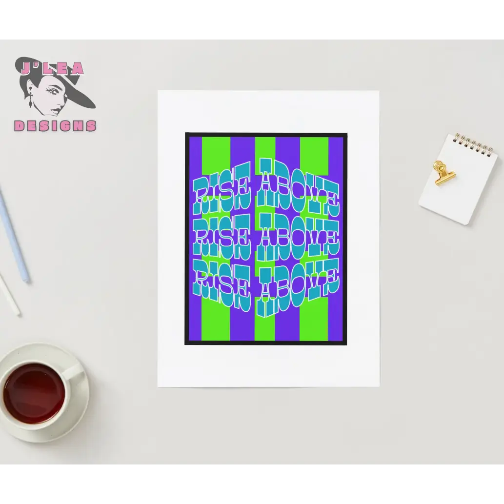 Rise Above - Turquoise Optical Affirmation Digital Art Print by J’Lea Designs - Download and Print Art