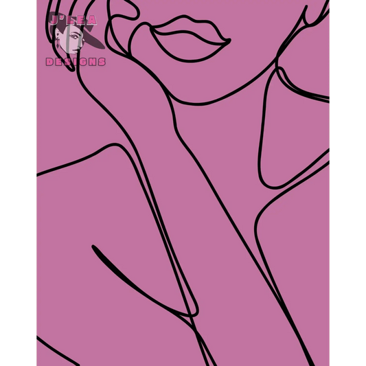 Soft Gaze Minimalist Line Art Print by J'Lea Designs