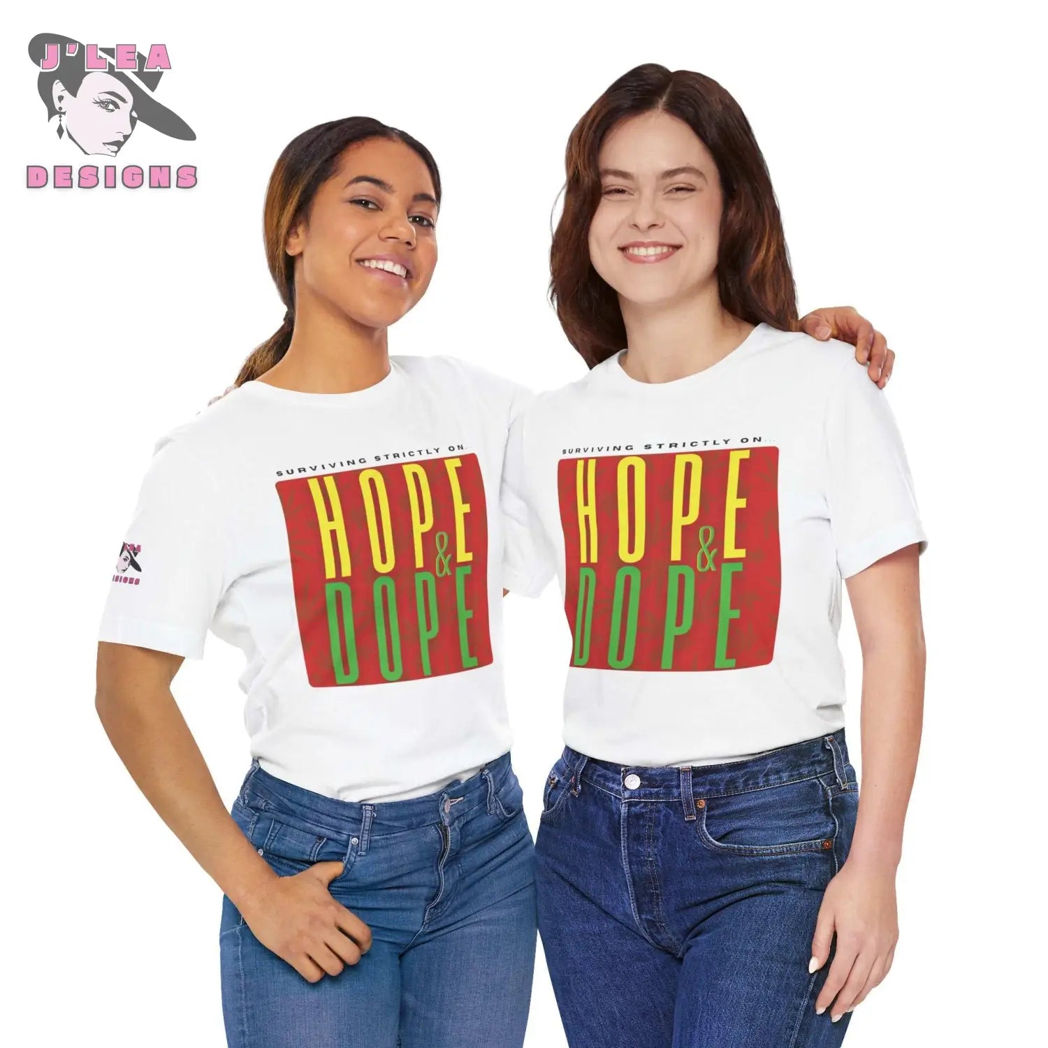 SURVIVING STRICTLY ON HOPE & DOPE Adult Unisex Jersey Tee | 420 | Statement Shirt - J'Lea Designs