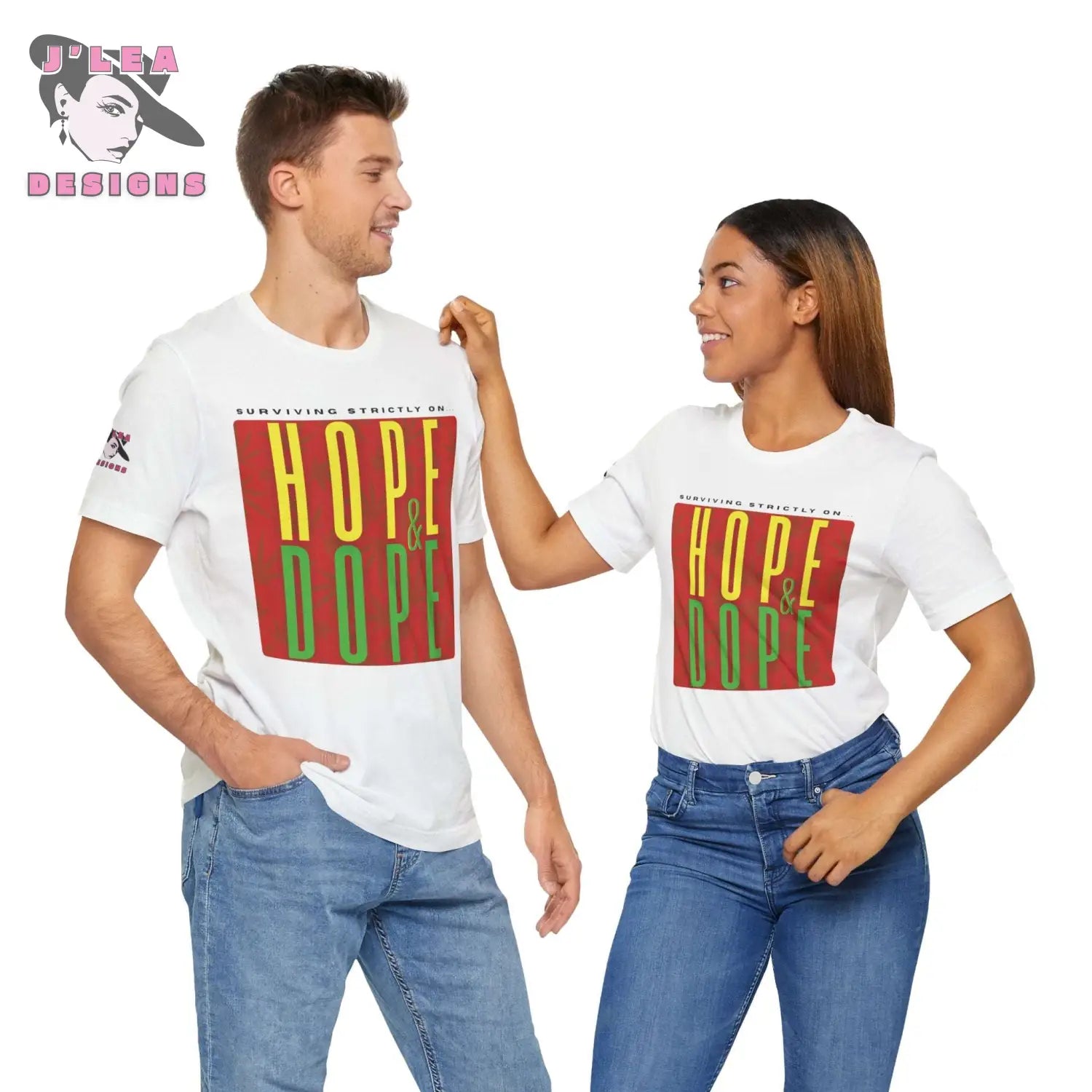 SURVIVING STRICTLY ON HOPE & DOPE Adult Unisex Jersey Tee | 420 | Statement Shirt - J'Lea Designs