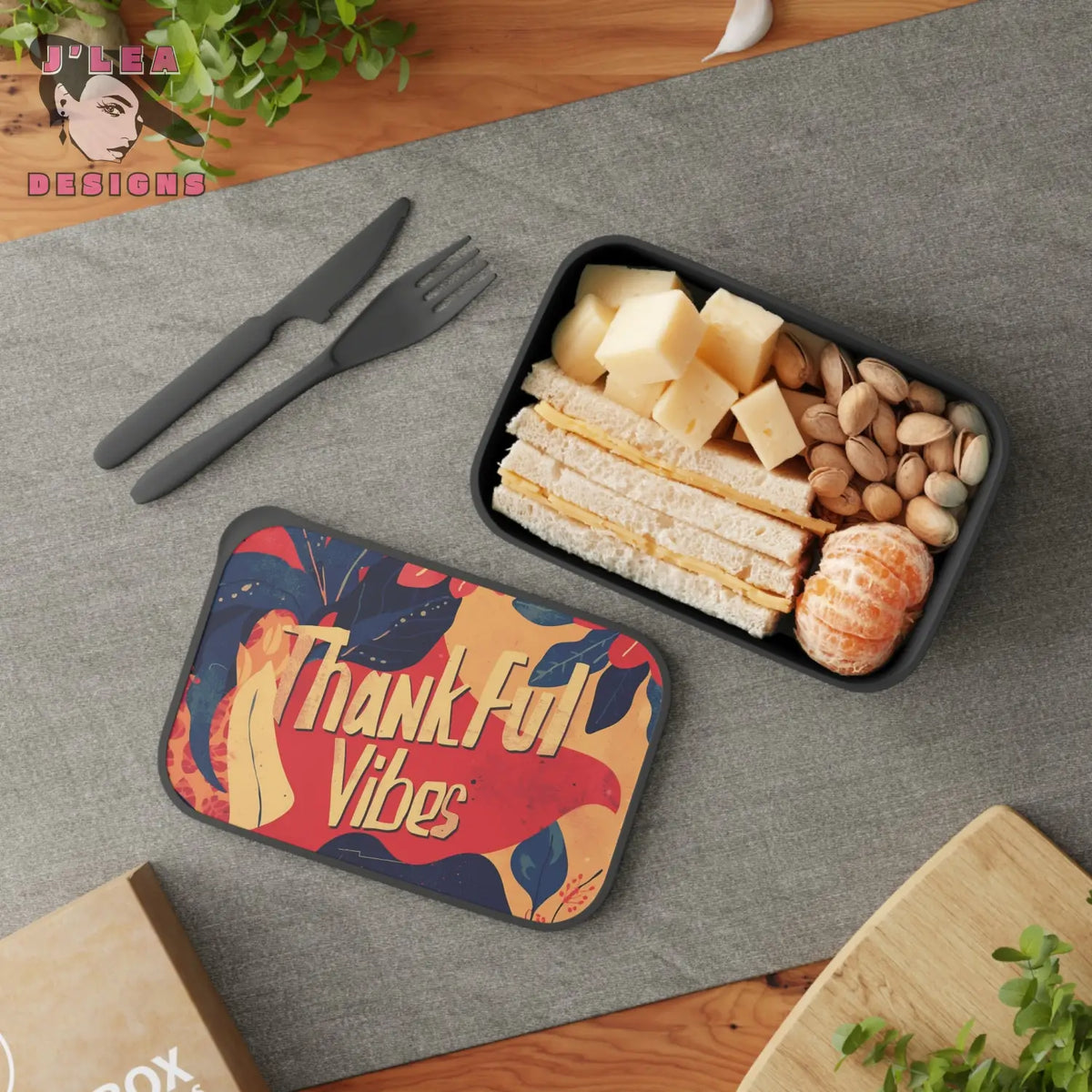 Thankful Vibes by J’Lea Designs – Transformative Eco-Friendly Bento Box with Autumn Mosaic Design - Novembers
