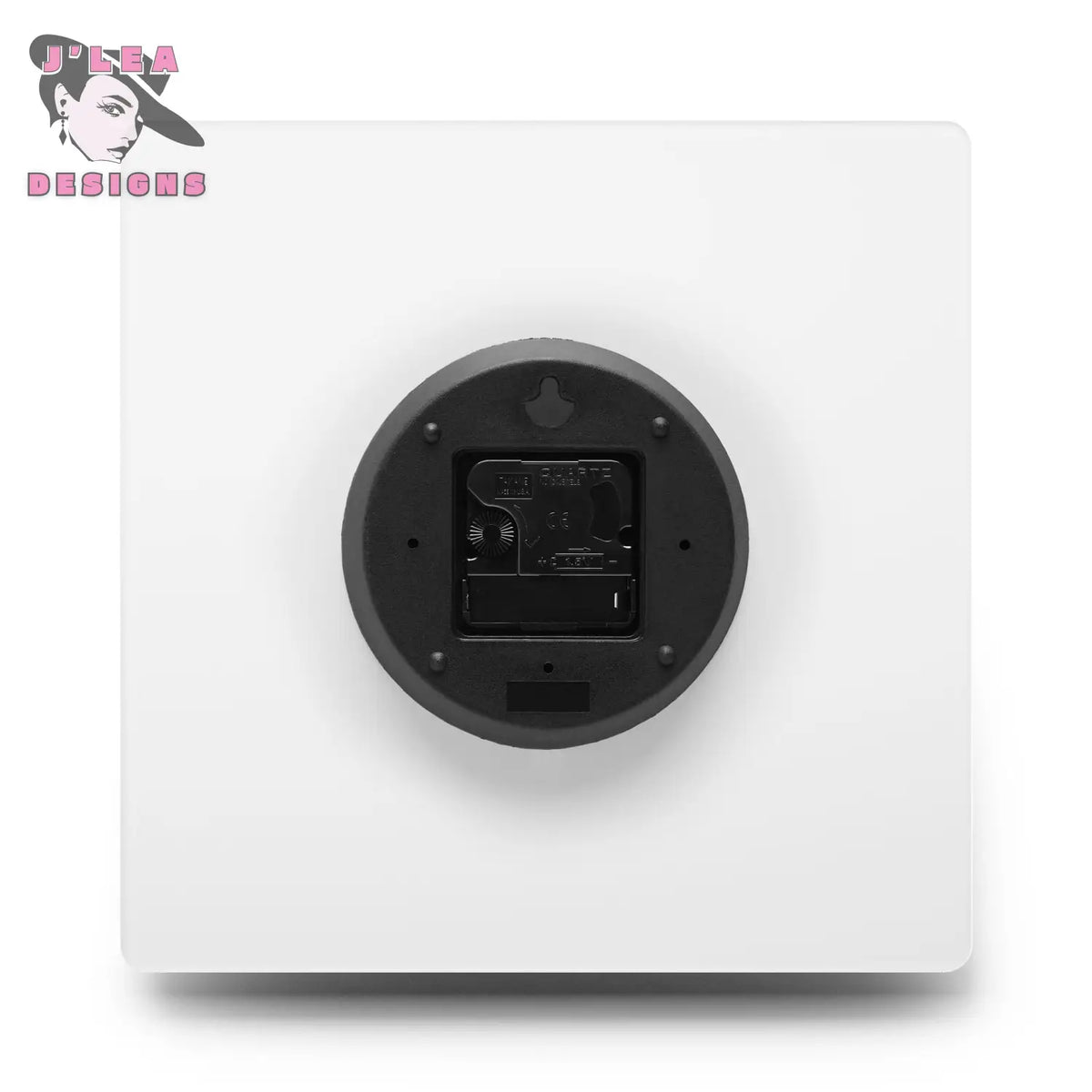 The Hollow Watcher Timekeeper Acrylic Square Wall Clock by J Lea Designs mockup image 5
