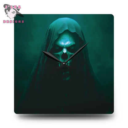 The Hollow Watcher Timekeeper Acrylic Square Wall Clock by J Lea Designs 