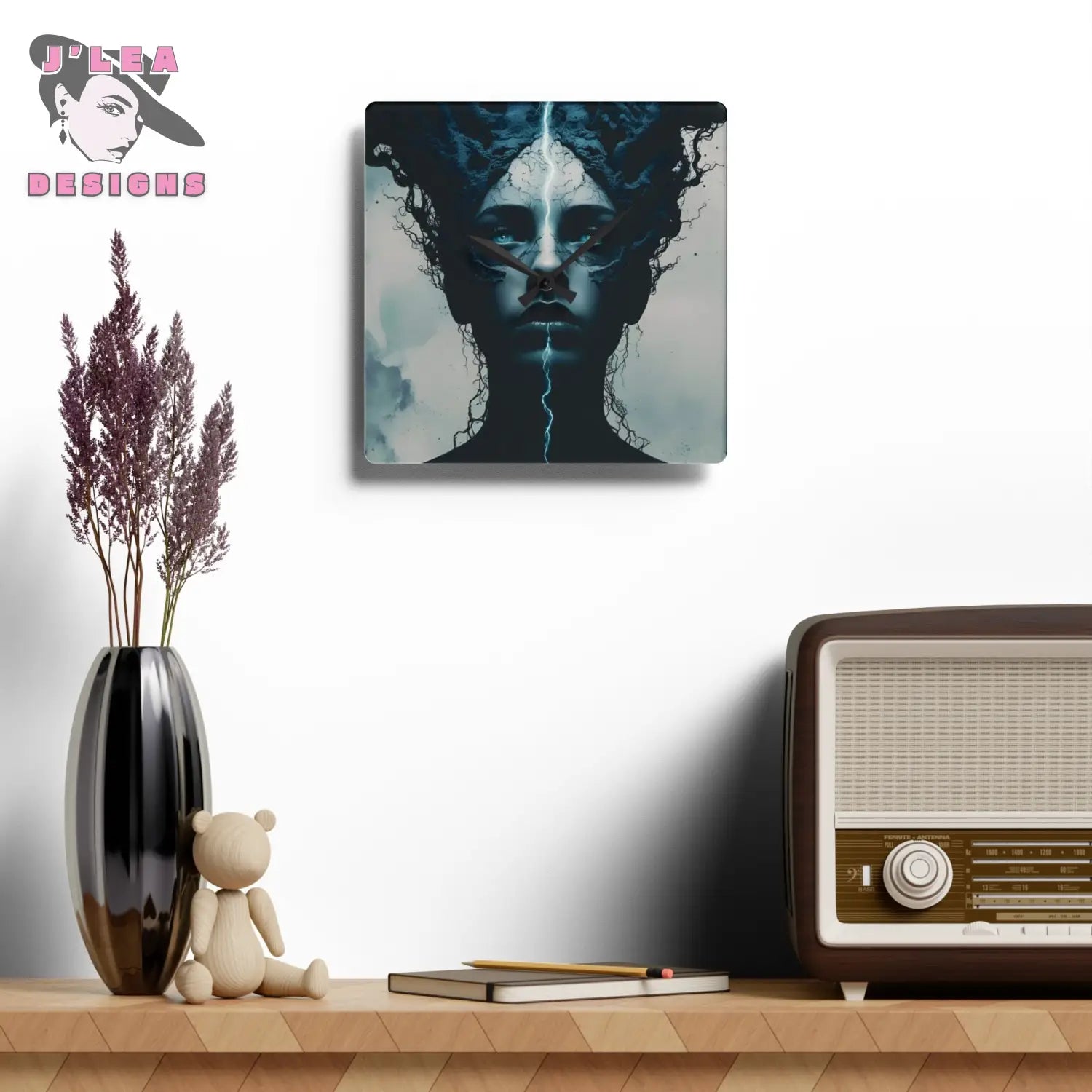 Voltage of the Soul Acrylic Wall Clock 10.75’’ × 10.75’’ (Square) Home Decor