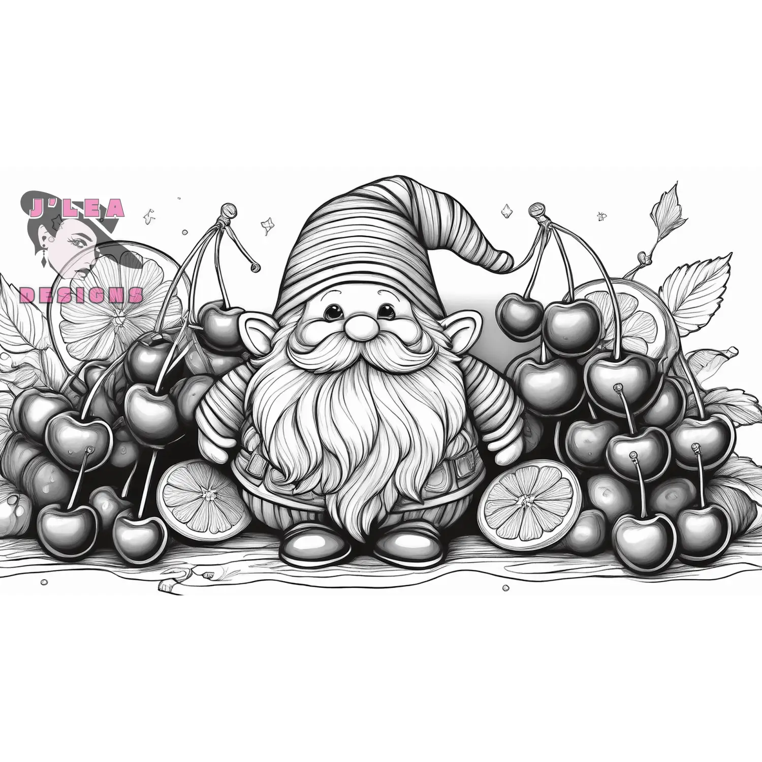 Whimsical Gnome Harvest | Page 2 | Coloring Page - J'Lea Designs