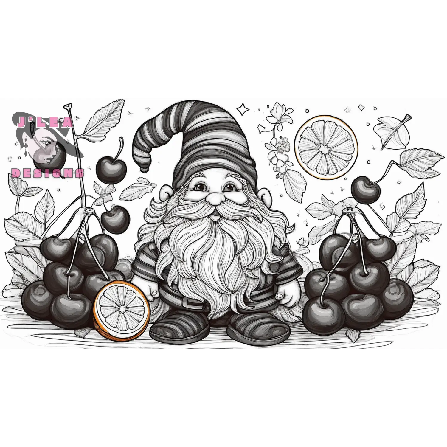 Whimsical Gnome Harvest | Page 4 | Coloring Page - J'Lea Designs
