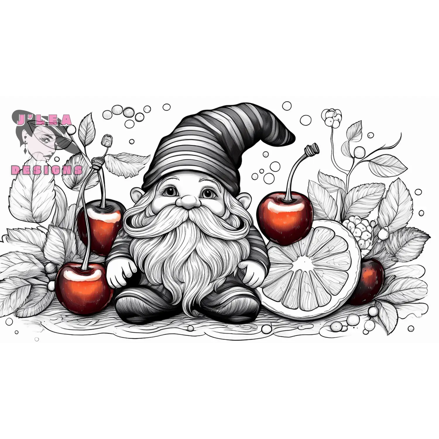 Whimsical Gnome Harvest | Page 6 | Coloring Page - J'Lea Designs