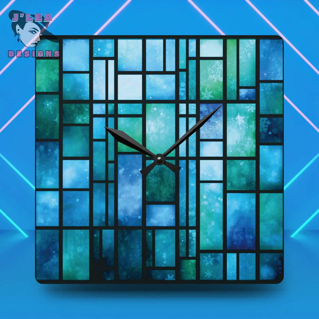 Winter Mosaic Timekeeper by J’Lea Designs - December’s Limited-Edition Abstract Wall Clock for Soulful Spaces - 10.75’’