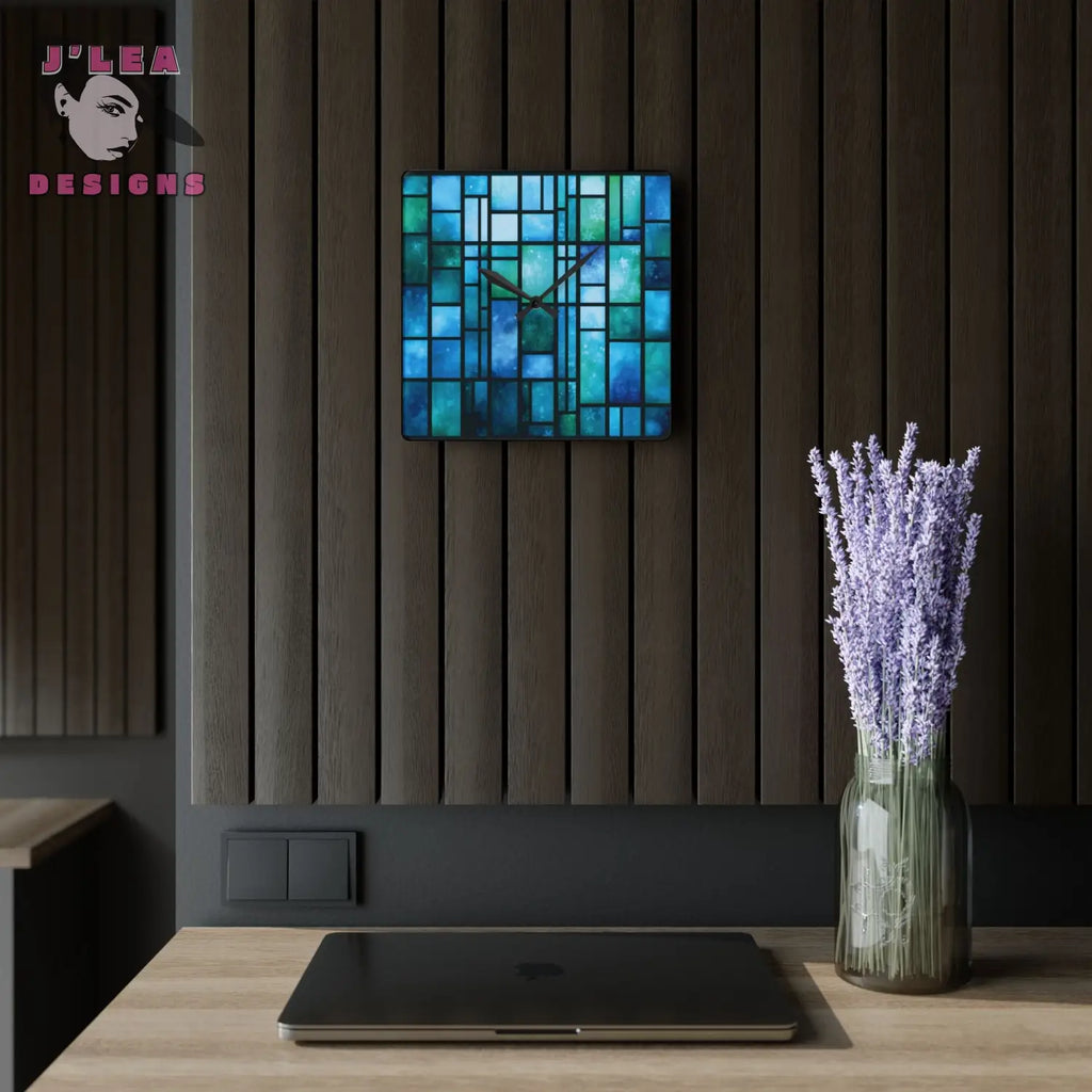 Winter Mosaic Timekeeper by J’Lea Designs - December’s Limited-Edition Abstract Wall Clock for Soulful Spaces - 10.75’’